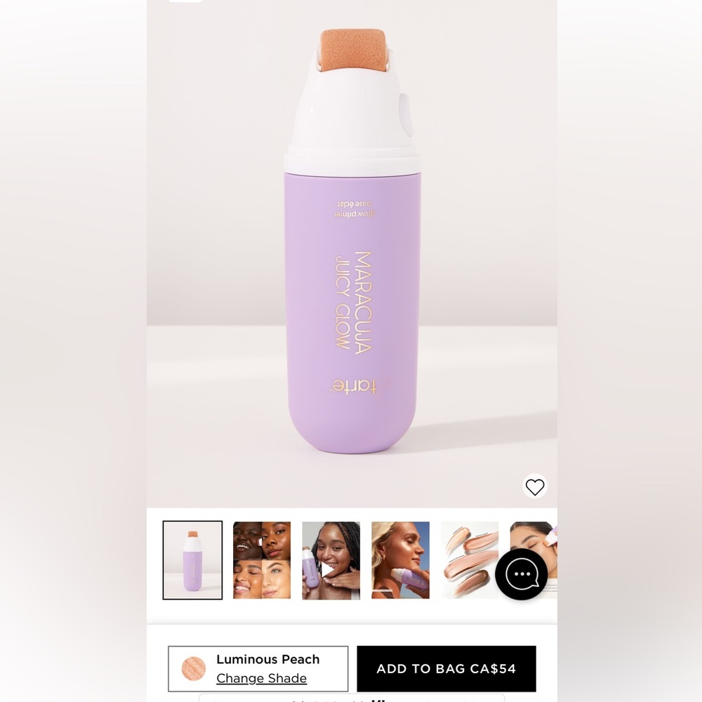 Brand new tarte marajuca juicy glow primer in luminous peach